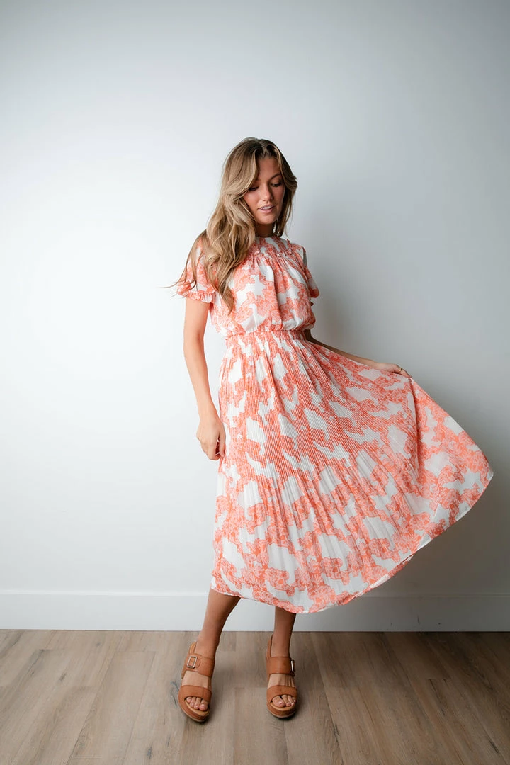 Nest Style & Design Claire Midi Dress In Tangerine