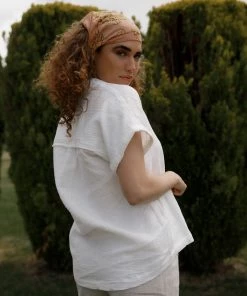 Cotton Bleu The In Between Top In White