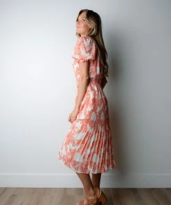 Nest Style & Design Claire Midi Dress In Tangerine