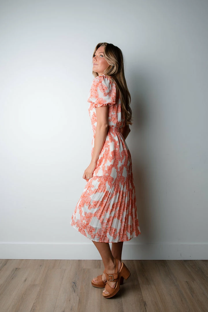 Nest Style & Design Claire Midi Dress In Tangerine