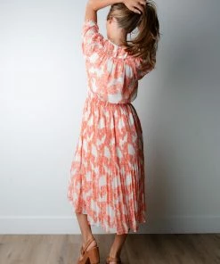 Nest Style & Design Claire Midi Dress In Tangerine