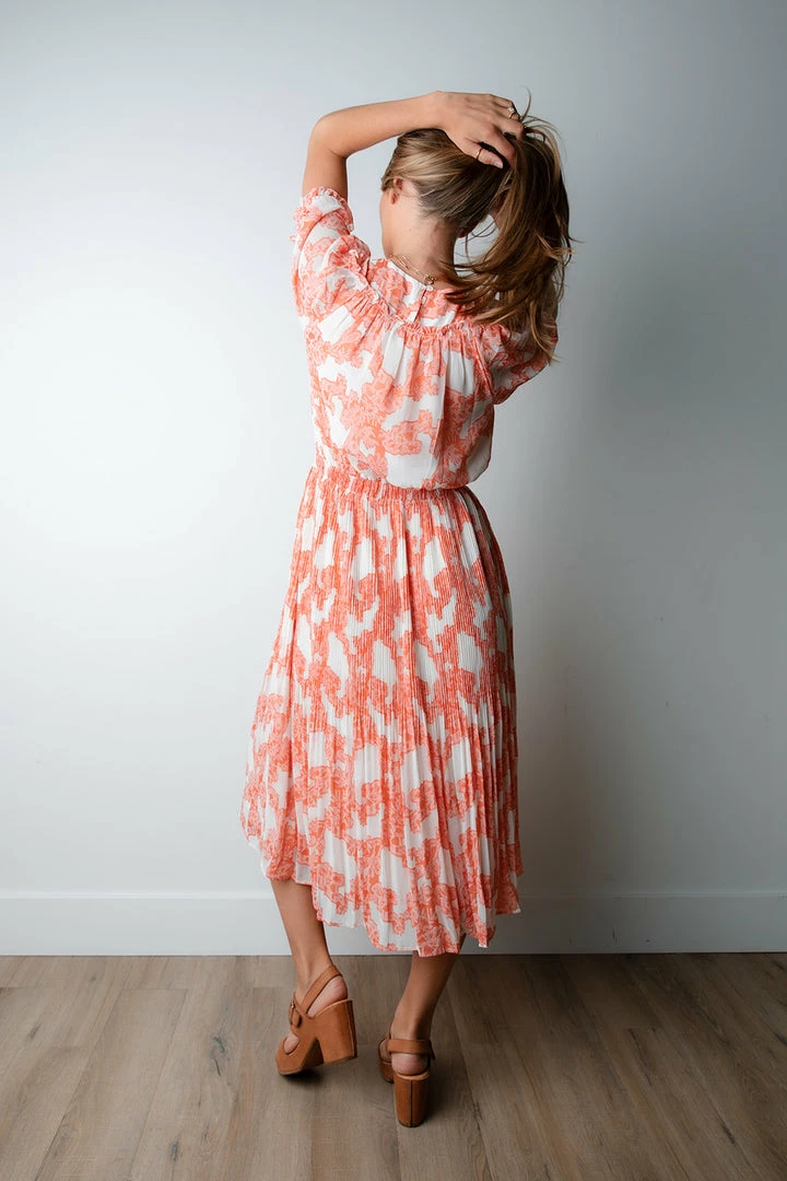 Nest Style & Design Claire Midi Dress In Tangerine