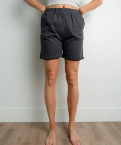 Tres Bien Apparel Weekend Biker Shorts In Charcoal FINAL SALE