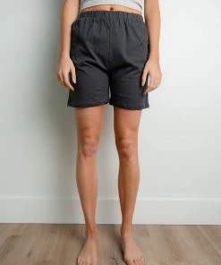 Tres Bien Apparel Weekend Biker Shorts In Charcoal FINAL SALE