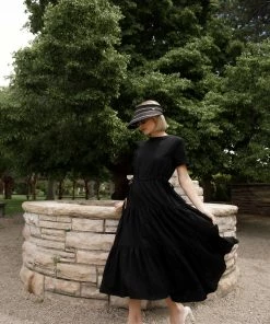 FORE Collection Elora Midi Dress In Black Apparel