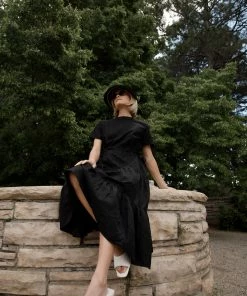 FORE Collection Elora Midi Dress In Black Apparel