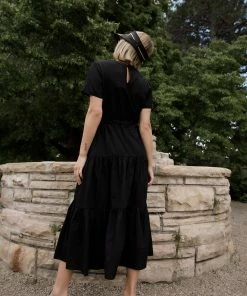 FORE Collection Elora Midi Dress In Black Apparel