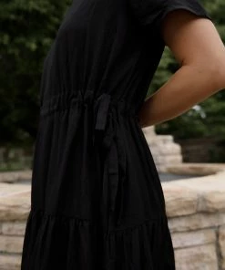 FORE Collection Elora Midi Dress In Black Apparel