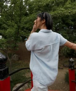 Cotton Bleu Apparel The In Between Top In Blue