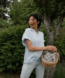 Cotton Bleu Apparel The In Between Top In Blue