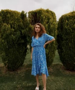 Kori America Blue Skies Floral Dress