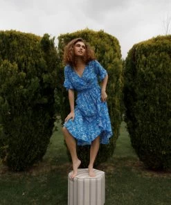 Kori America Blue Skies Floral Dress