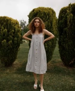 Cotton Bleu Fawn Striped Dress Apparel