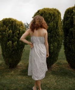 Cotton Bleu Fawn Striped Dress Apparel