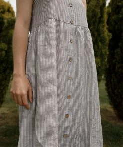 Cotton Bleu Fawn Striped Dress Apparel
