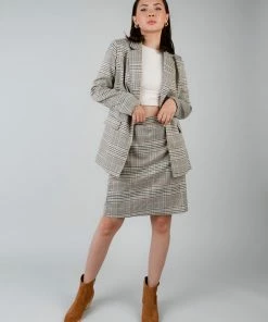 TeaNRose Julia Plaid Blazer Apparel