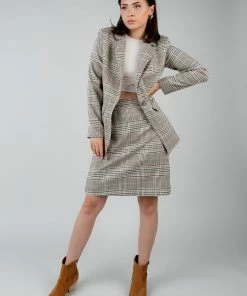 TeaNRose Julia Plaid Blazer Apparel