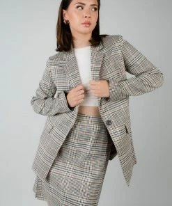 TeaNRose Julia Plaid Blazer Apparel