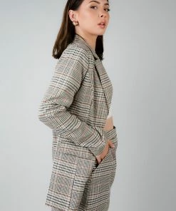 TeaNRose Julia Plaid Blazer Apparel