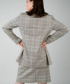 TeaNRose Julia Plaid Blazer Apparel