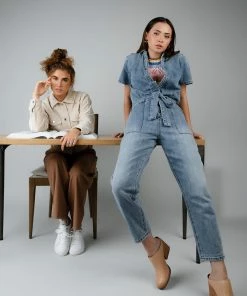 TeaNRose Jane Denim Jumpsuit Apparel