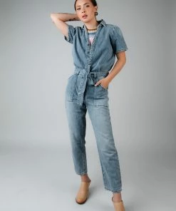 TeaNRose Jane Denim Jumpsuit Apparel