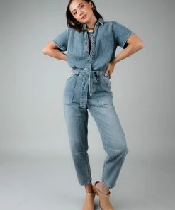 TeaNRose Jane Denim Jumpsuit Apparel
