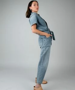 TeaNRose Jane Denim Jumpsuit Apparel