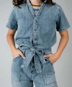TeaNRose Jane Denim Jumpsuit Apparel