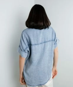 En Creme Grace Denim Button Down