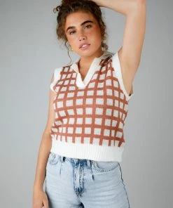 Calista Checked Out Vest Apparel