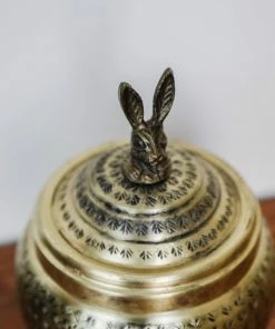 Creative Co-op Rabbit Finial Container Home Decor