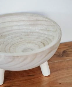 Creative Co-op Decorative Bowls Wood Footed Bowl