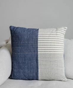 Creative Co-op Woven Wool Pillow With Stripes Home Decor