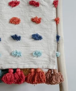 Creative Co-op Home Decor Mutli Color Tufted Dot Throw