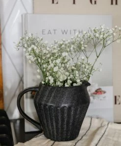 Creative Co-op Kitchen Black Glazed Creamer