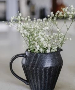 Creative Co-op Kitchen Black Glazed Creamer