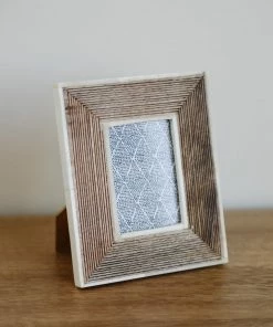 Creative Co-op Home Decor Wood Ribbed Picture Frame