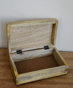 Creative Co-op Hand Carved Wood Box