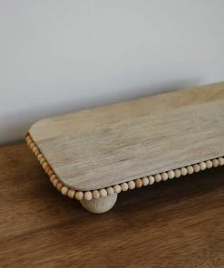 Creative Co-op Kitchen Beaded Wood Pedestal