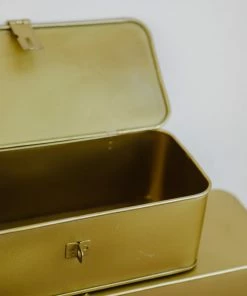 Creative Co-op Home Decor Marshall Brass Metal Boxes