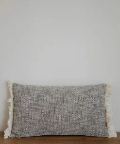 Creative Co-op Chambray Black Lumbar Pillow