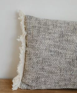 Creative Co-op Chambray Black Lumbar Pillow
