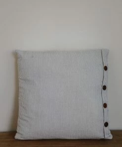 Creative Co-op Grey Skinny Stripe Pillow