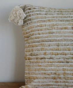 Creative Co-op Harding Cream Woven Pillow Home Decor