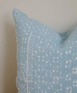 Sugar Feather Home Decor Labyrinth Blue Hand Printed Pillow