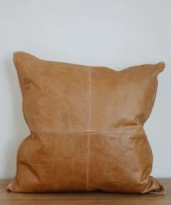 Classic Home Leather Chestnut Pillow