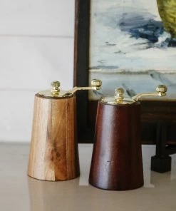 Creative Co-op Kitchen Acacia Wood Pepper Mill