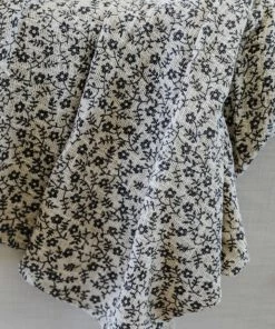 Creative Co-op Floral Cotton Fringe Blanket