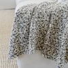 Creative Co-op Floral Cotton Fringe Blanket